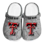 Customized Texas Tech Red Raiders Cracked Texture Crocs Best selling