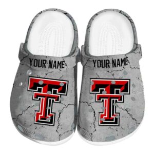 Customized Texas Tech Red Raiders Cracked Texture Crocs Best selling