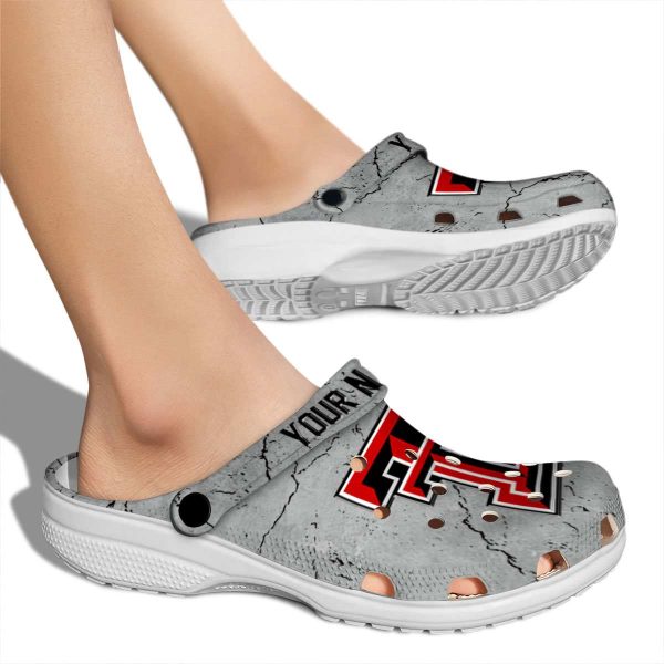Customized Texas Tech Red Raiders Cracked Texture Crocs High quality