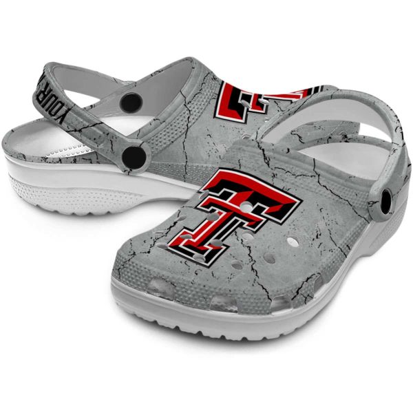 Customized Texas Tech Red Raiders Cracked Texture Crocs Latest Model