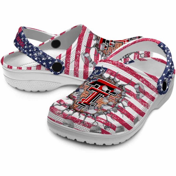 Customized Texas Tech Red Raiders Freedom Splinter Crocs Latest Model