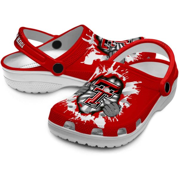 Customized Texas Tech Red Raiders Gripping Hand Crocs Latest Model