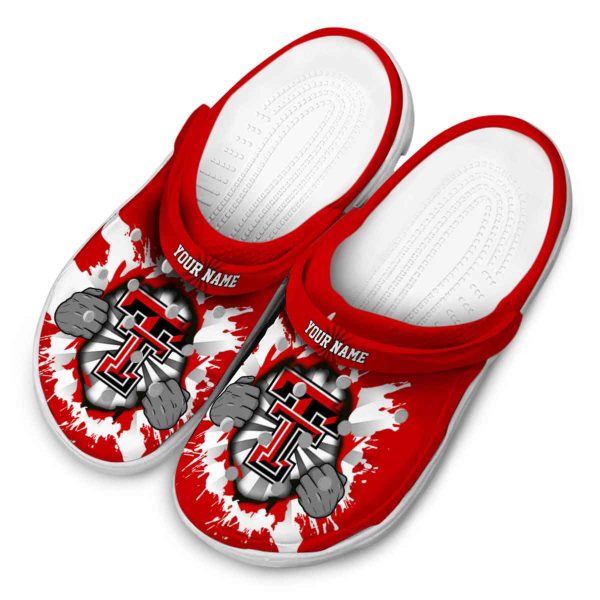 Customized Texas Tech Red Raiders Gripping Hand Crocs Trendy