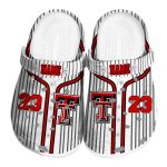 Customized Texas Tech Red Raiders Pinstripe Pattern Crocs Best selling