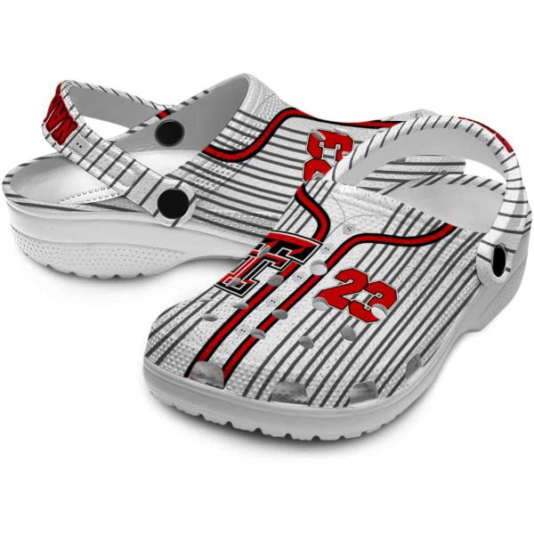 Customized Texas Tech Red Raiders Pinstripe Pattern Crocs Latest Model
