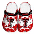 Customized Texas Tech Red Raiders Splatter Pattern Crocs Best selling