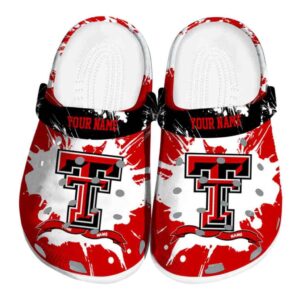 Customized Texas Tech Red Raiders Splatter Pattern Crocs Best selling