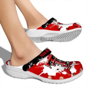 Customized Texas Tech Red Raiders Splatter Pattern Crocs High quality