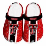 Customized Texas Tech Red Raiders Vertical Stripes Crocs Best selling