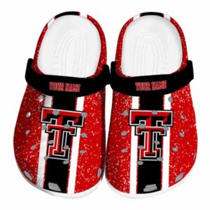 Customized Texas Tech Red Raiders Vertical Stripes Crocs Best selling