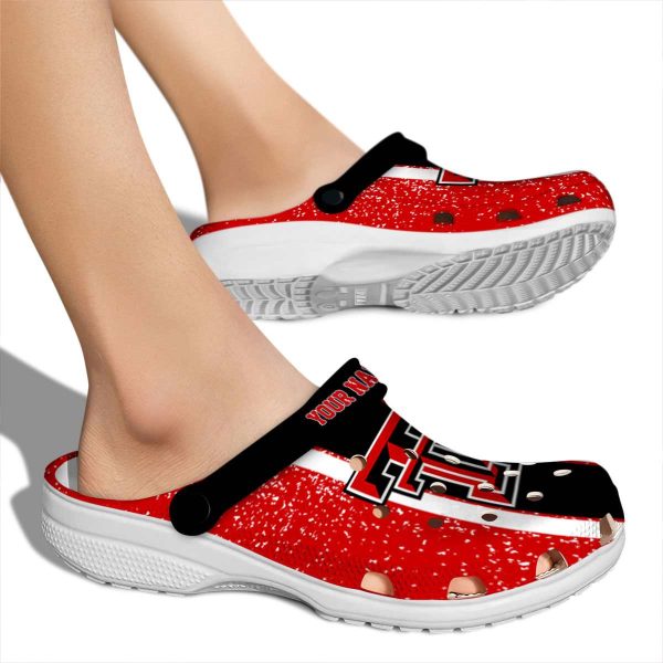Customized Texas Tech Red Raiders Vertical Stripes Crocs High quality