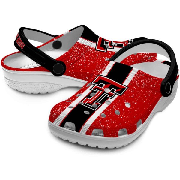 Customized Texas Tech Red Raiders Vertical Stripes Crocs Latest Model