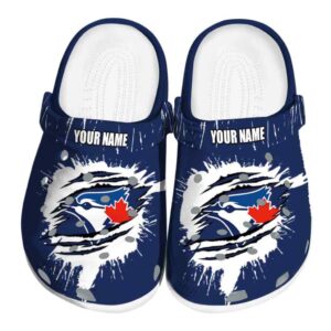 Customized Toronto Blue Jays Splash Motif Background Crocs Best selling