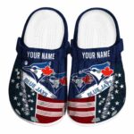 Customized Toronto Blue Jays Star Spangled Side Pattern Crocs Best selling