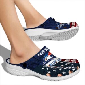 Customized Toronto Blue Jays Star Spangled Side Pattern Crocs High quality