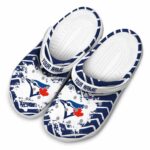 Customized Toronto Blue Jays Zigzag Paint Burst Crocs Best selling