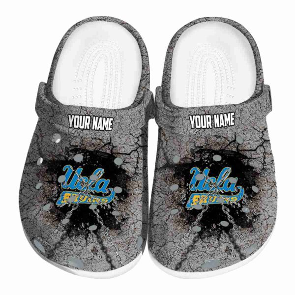 Customized UCLA Bruins Cracked Ground Texture Crocs Best selling