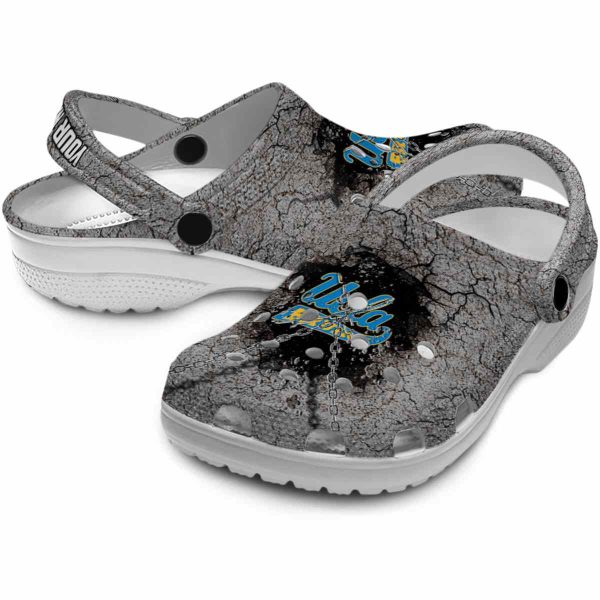 Customized UCLA Bruins Cracked Ground Texture Crocs Latest Model