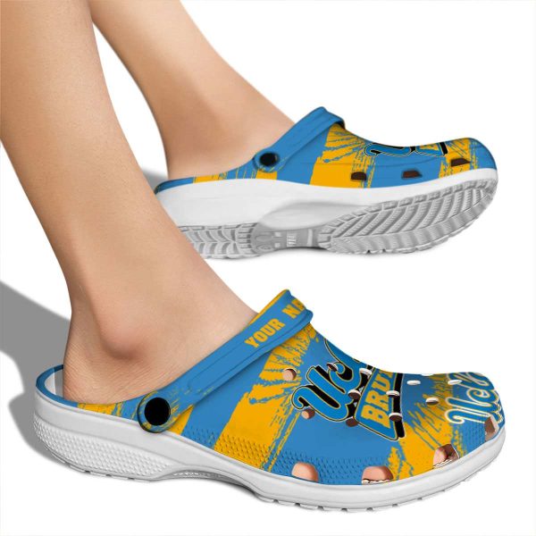 Customized UCLA Bruins Paint Splatter Graphics Crocs High quality
