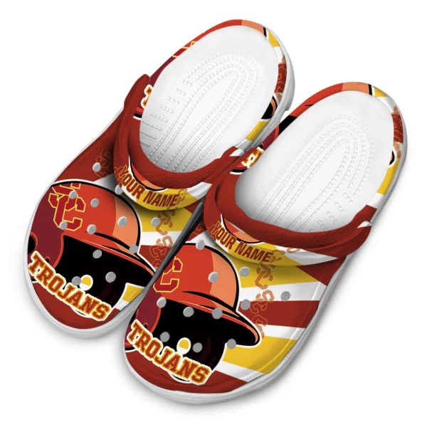 Customized USC Trojans Baseball Helmet Crocs Trendy