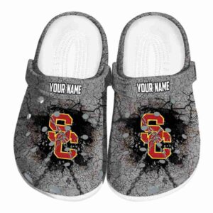 Customized USC Trojans Cracked Ground Texture Crocs Best selling