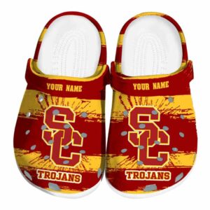 Customized USC Trojans Paint Splatter Graphics Crocs Best selling