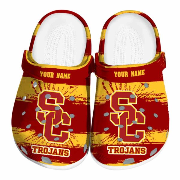 Customized USC Trojans Paint Splatter Graphics Crocs Best selling