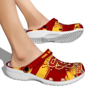 Customized USC Trojans Paint Splatter Graphics Crocs High quality