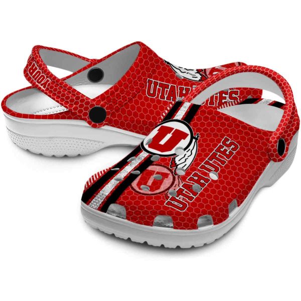 Customized Utah Utes Contrasting Stripes Crocs Latest Model