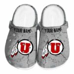 Customized Utah Utes Cracked Texture Crocs Best selling