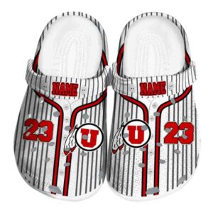 Customized Utah Utes Pinstripe Pattern Crocs Best selling