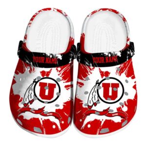 Customized Utah Utes Splatter Pattern Crocs Best selling