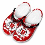 Customized Utah Utes Splatter Pattern Crocs Best selling