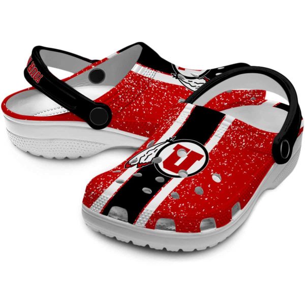 Customized Utah Utes Vertical Stripes Crocs Latest Model