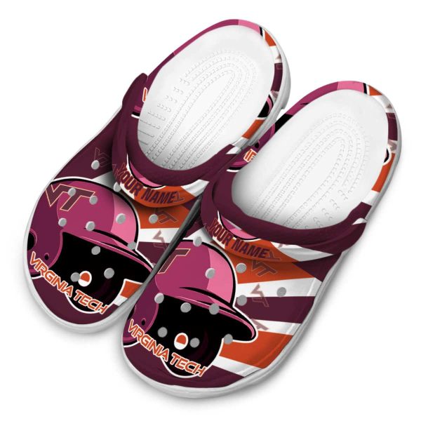 Customized Virginia Tech Hokies Baseball Helmet Crocs Trendy