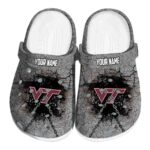 Customized Virginia Tech Hokies Cracked Ground Texture Crocs Best selling