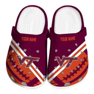 Customized Virginia Tech Hokies Football Motif Crocs Best selling