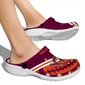 Customized Virginia Tech Hokies Football Motif Crocs High quality