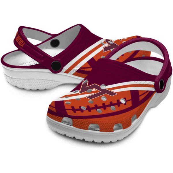 Customized Virginia Tech Hokies Football Motif Crocs Latest Model