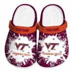 Customized Virginia Tech Hokies Splash Art Crocs Best selling