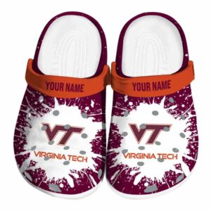 Customized Virginia Tech Hokies Splash Art Crocs Best selling