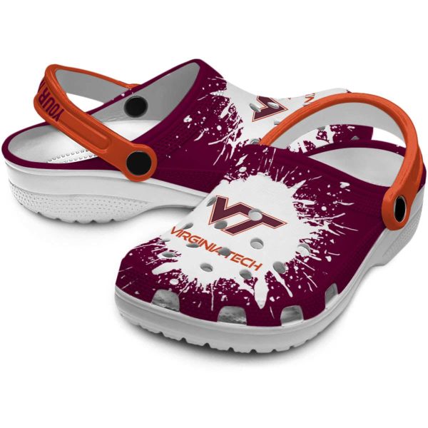Customized Virginia Tech Hokies Splash Art Crocs Latest Model