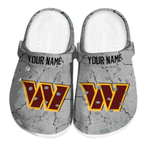 Customized Washington Commanders Cracked Texture Crocs Best selling