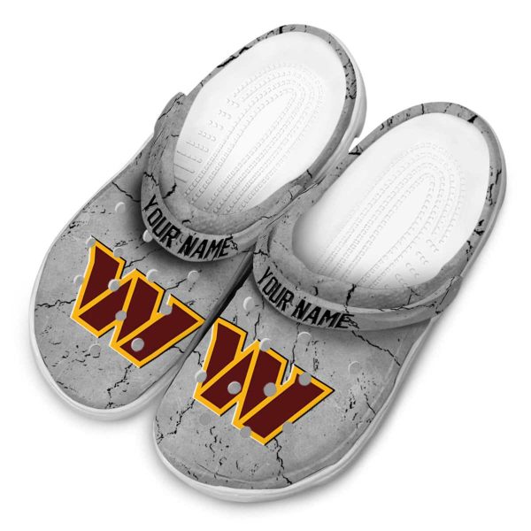 Customized Washington Commanders Cracked Texture Crocs Trendy