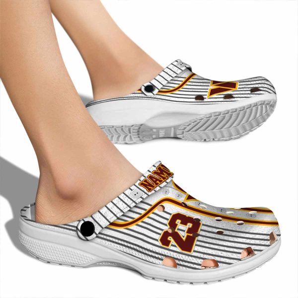 Customized Washington Commanders Pinstripe Pattern Crocs High quality