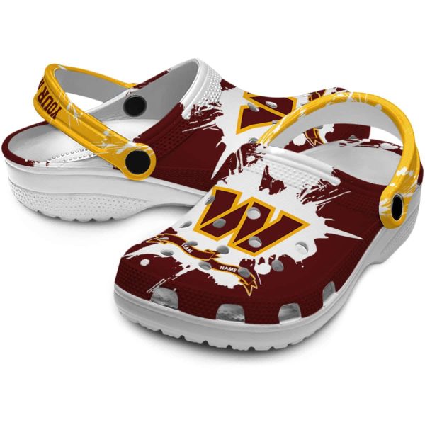 Customized Washington Commanders Splatter Pattern Crocs Latest Model