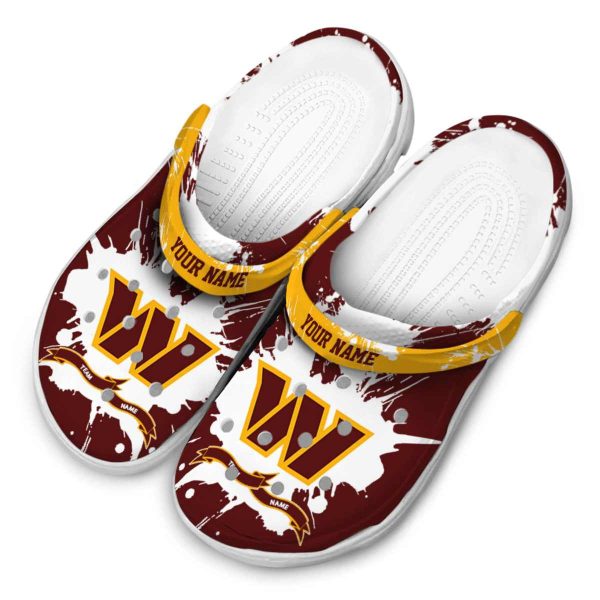 Customized Washington Commanders Splatter Pattern Crocs Trendy