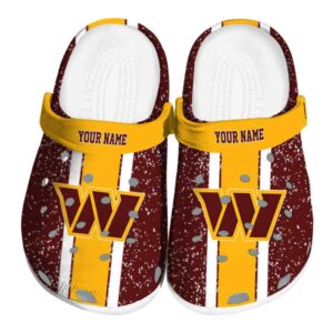 Customized Washington Commanders Vertical Stripes Crocs Best selling