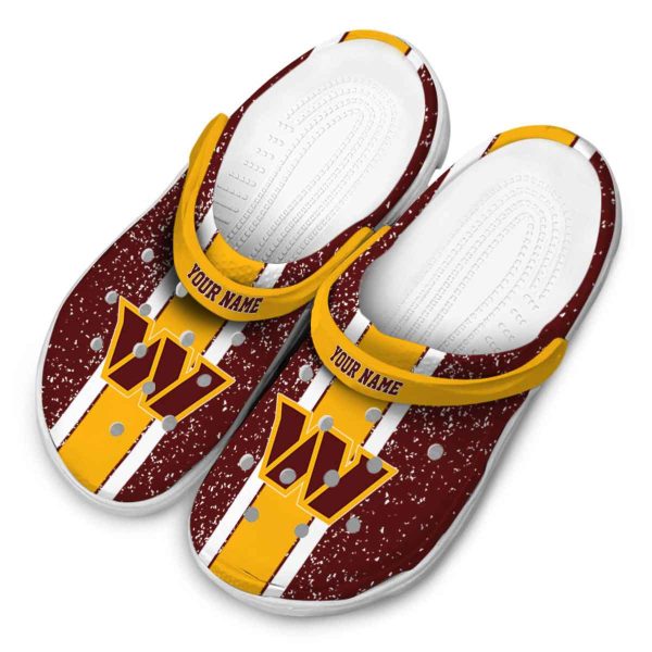 Customized Washington Commanders Vertical Stripes Crocs Trendy