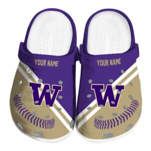 Customized Washington Huskies Baseball Motif Crocs Best selling